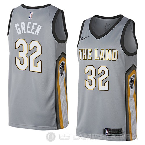 Camiseta Jeff Green #32 Cleveland Cavaliers Ciudad 2018 Gris - Haga un click en la imagen para cerrar